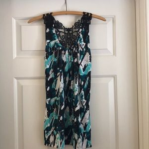 Black & Teal Sleeveless Top